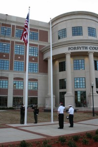 Flag Raising Ceremony at New Forsyth County Courthouse 3.16.15