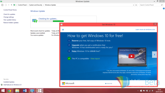 Microsoft begins downloading Windows 10 on reserved PCs