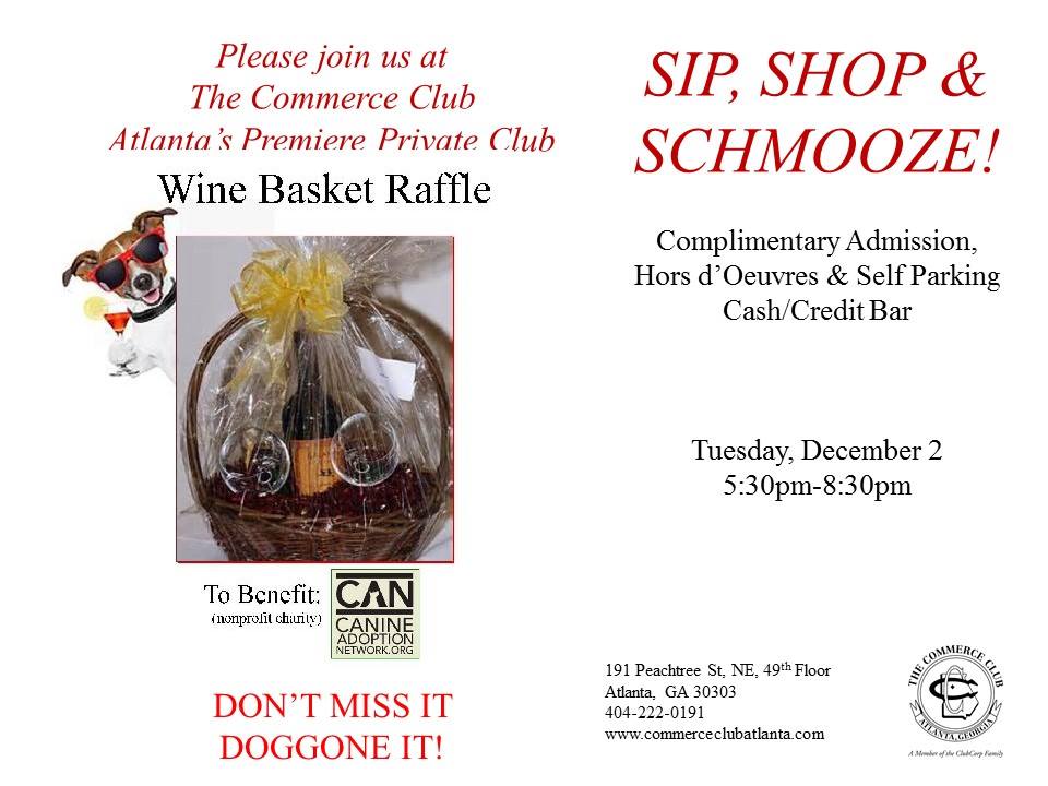 Sip, Shop & Schmooze! to Benefit CAN Georgia Canine Adoption Network